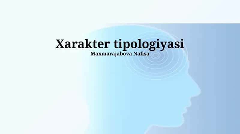 Xarakter tipologiyasi