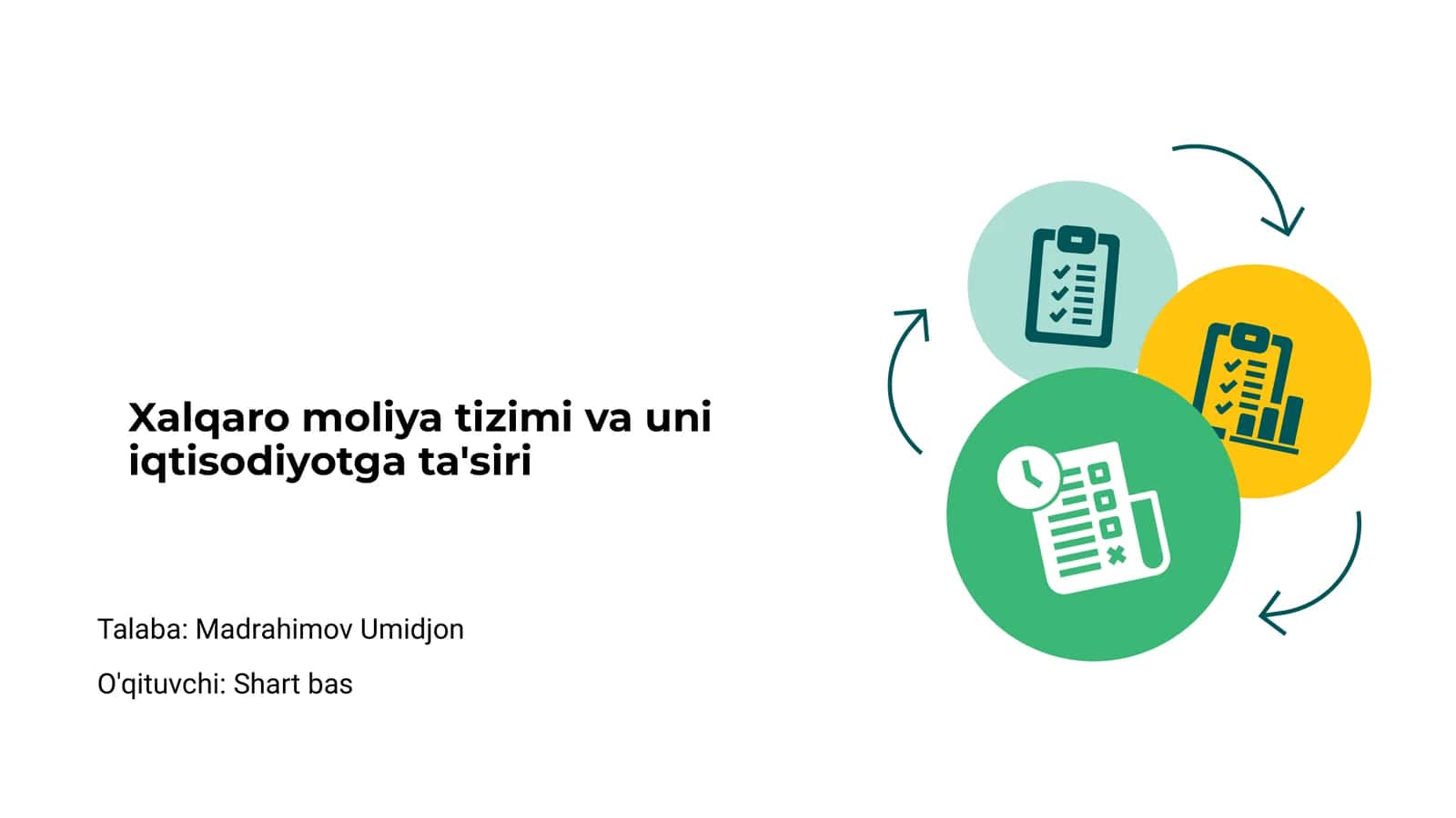 Xalqaro moliya tizimi va uni iqtisodiyotga ta'siri