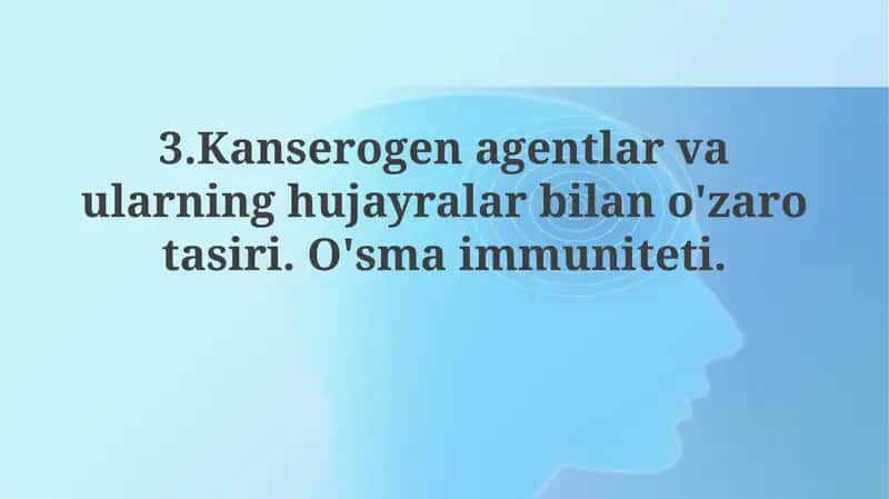 Karsinogen agentlar va hujayralar bilan o'zaro ta'siri