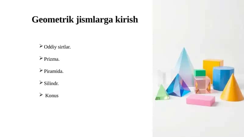 Geometrik jismlarga kirish