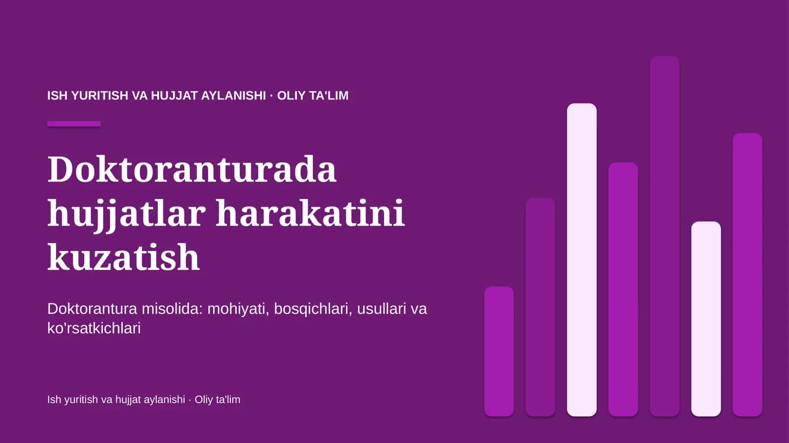 Ish yuritish va hujjat aylanishi · Oliy ta'lim