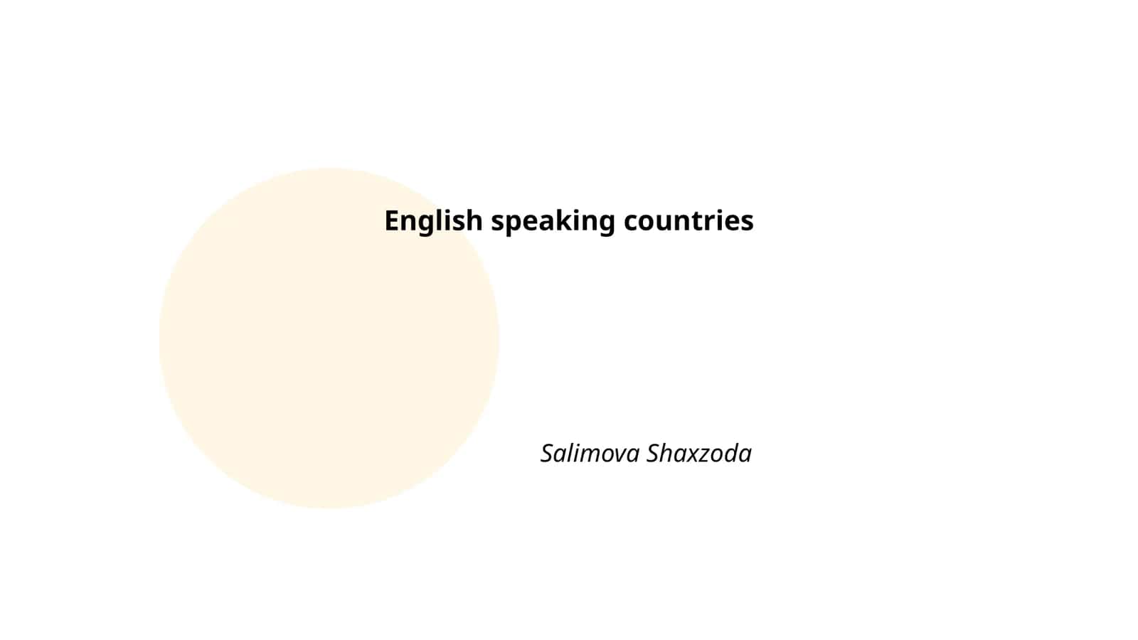 English speaking countries