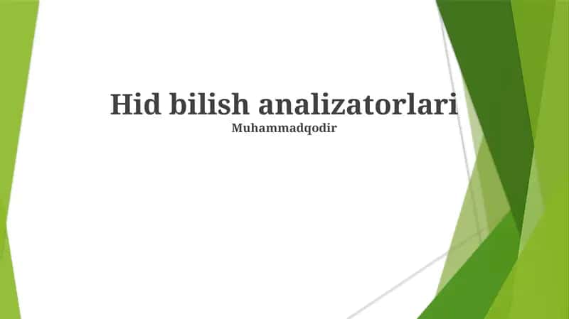 Hid bilish analizatorlari