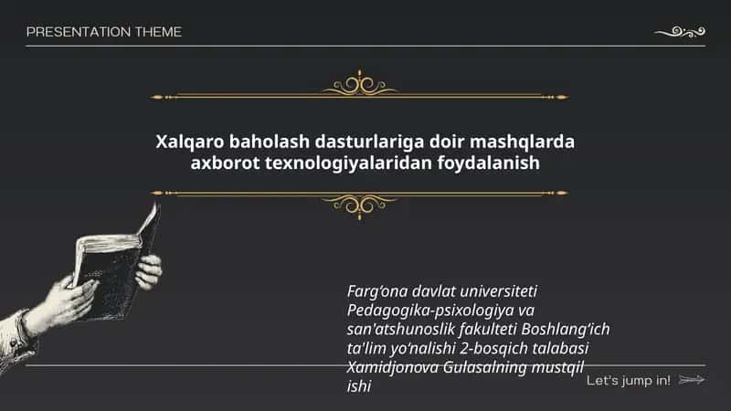 Xalqaro baholash dasturlariga doir mashqlar