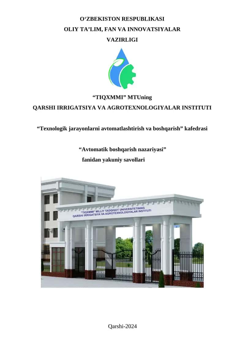 Avtomatik boshqarish nazariyasi