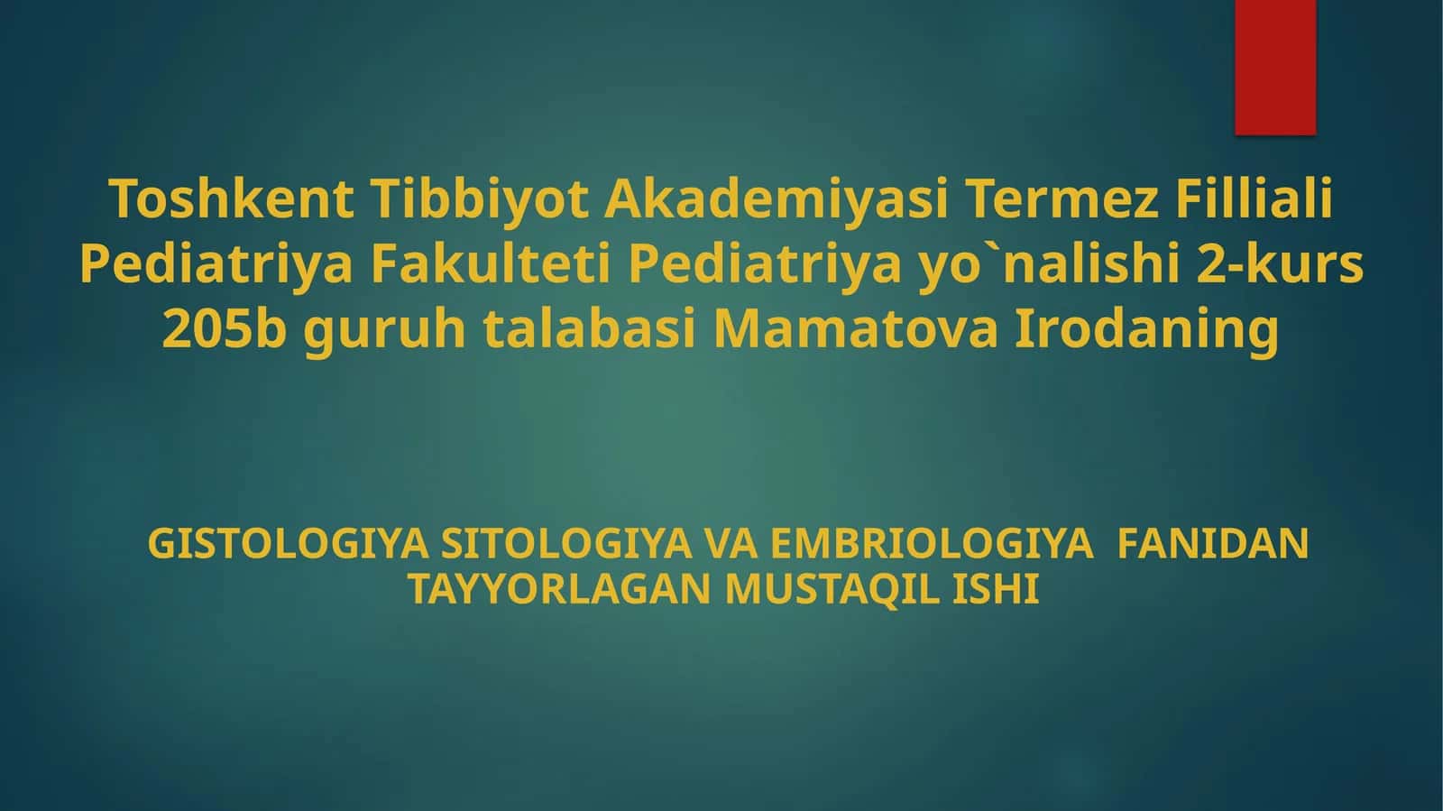 ODAM EMBRIOGENEZINING QALTIS DAVRLARI