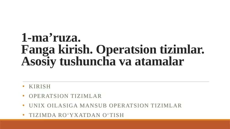 Unix operatsion tizimlari