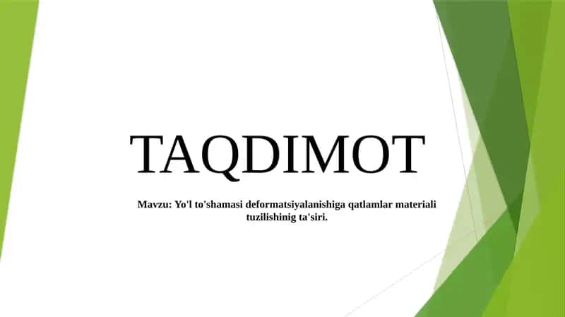 Yo'lvaaerodromlar uchun organik bog'lovchi materiallar bilan ishlovberilgan materiallar