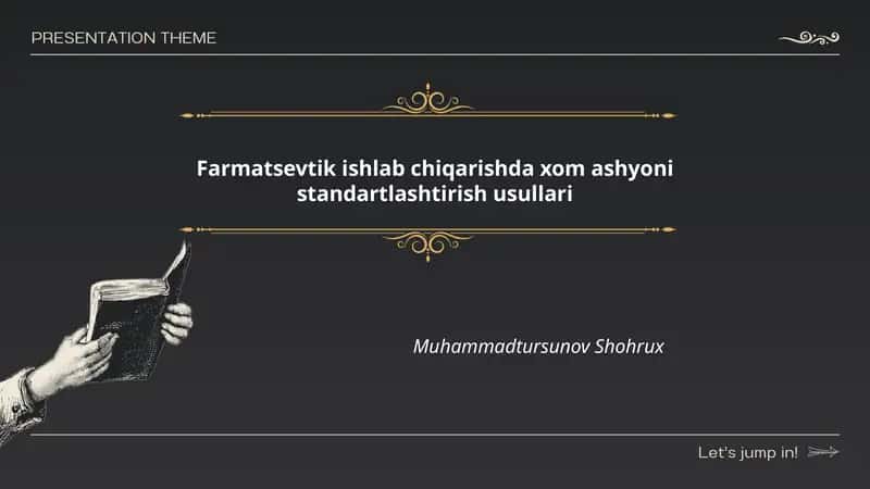 Farmatsevtik ishlab chiqarishda xom ashyoni standartlashtirish usullari