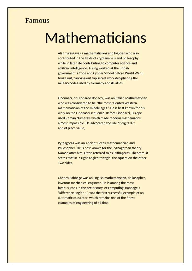 Famous Mathematicians