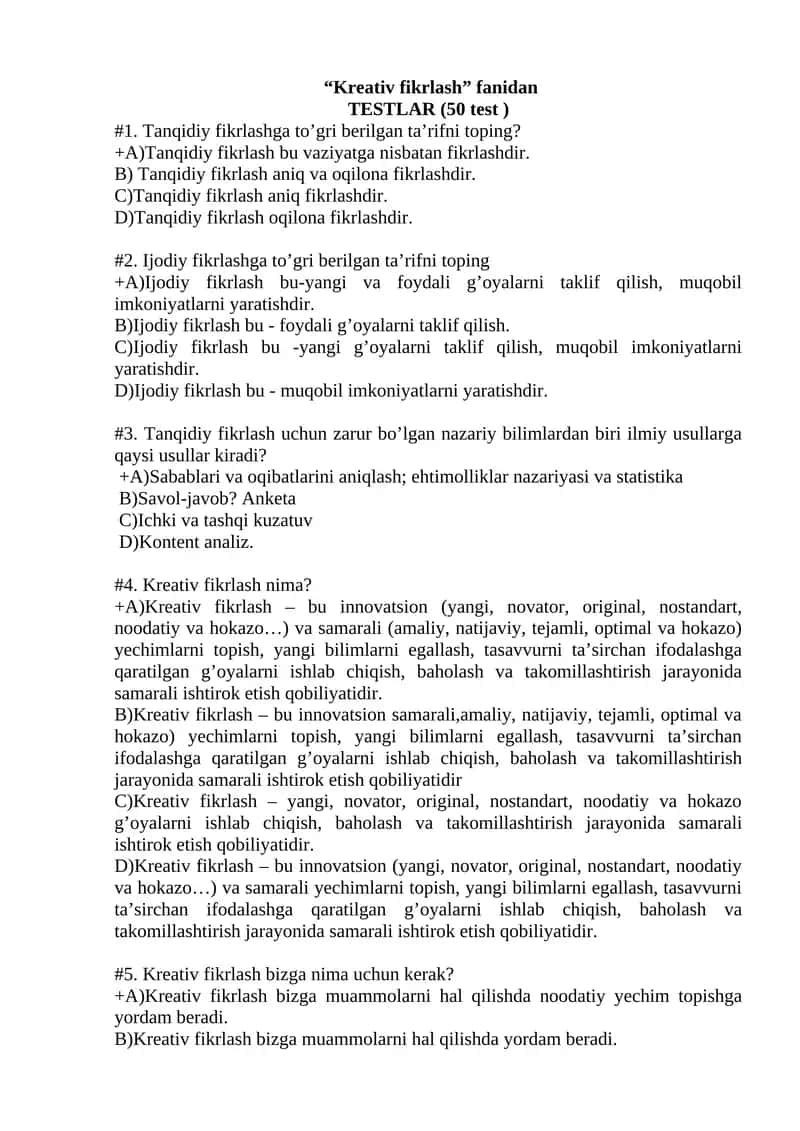 Kreativ fikrlash