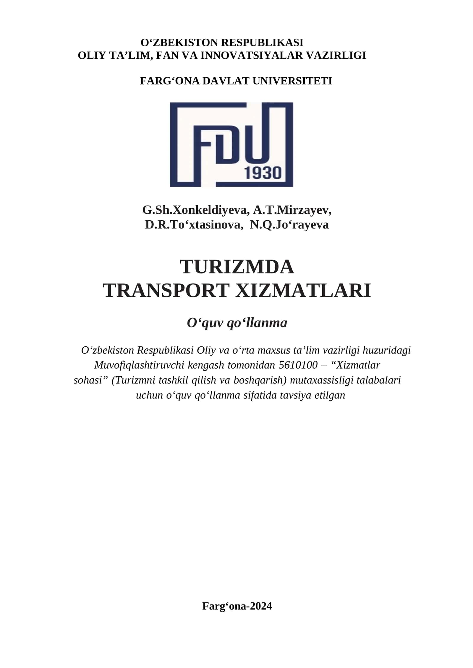 Turizmda transport xizmatlari