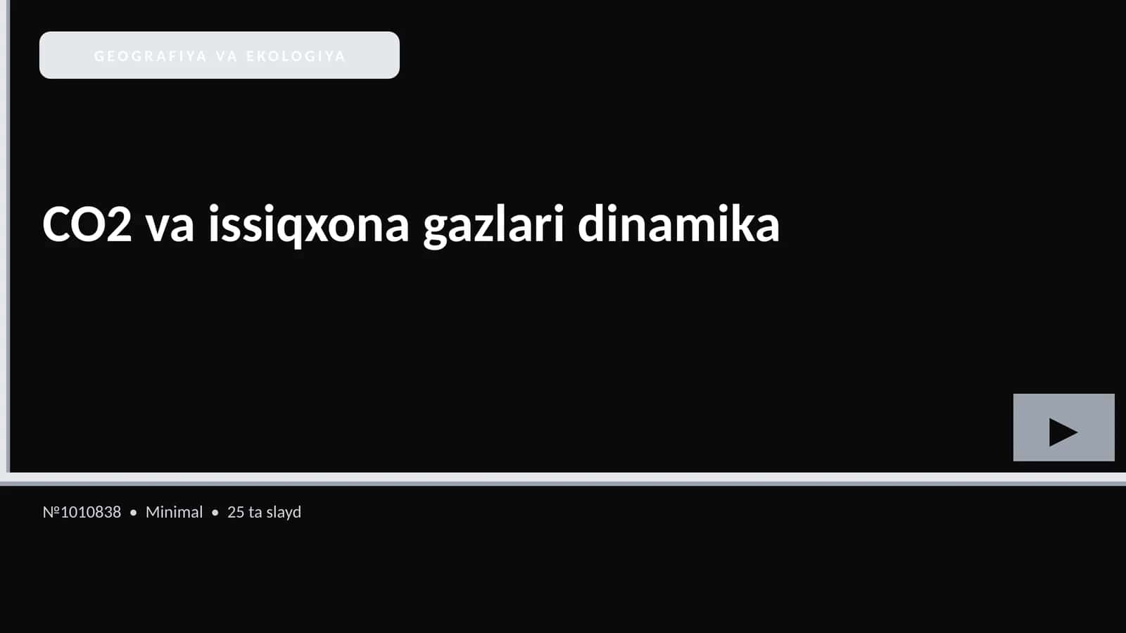 CO2 va issiqxona gazlari dinamika
