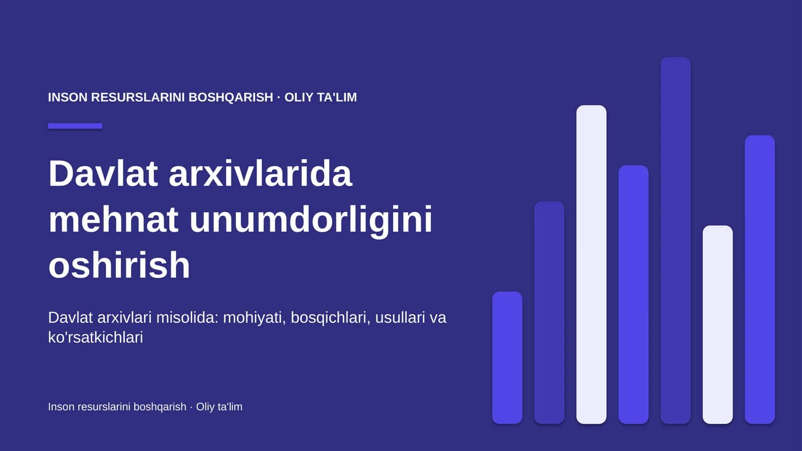 Inson Resurslarini Boshqarish · Oliy Ta'lim
