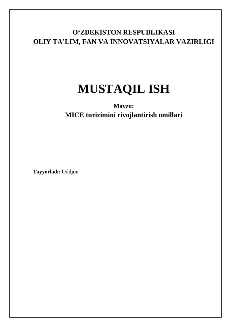 MICE turizimini rivojlantirish omillari