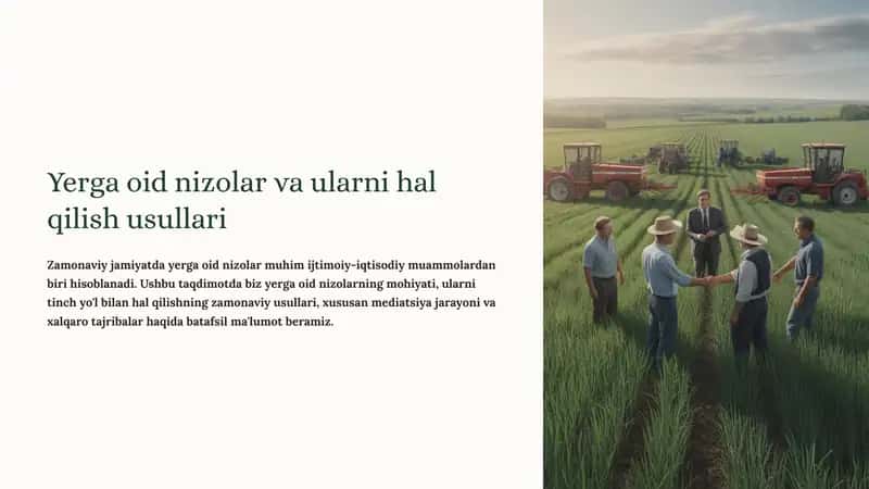 Yerga oid nizolar va ularni hal qilish usullari