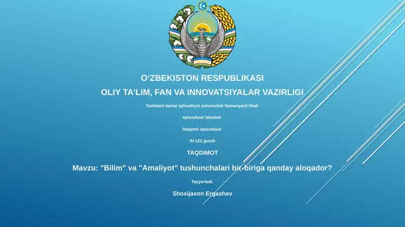 "Bilim" va "Amaliyot" tushunchalari bir-biriga qanday aloqador?