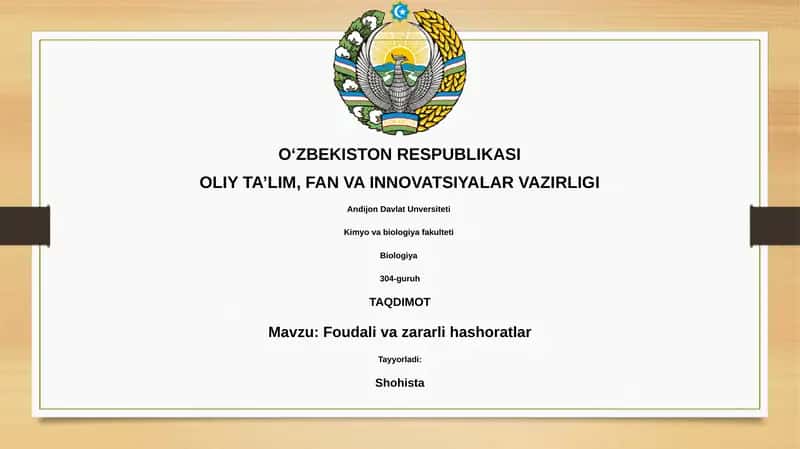 Foudali va zararli hashoratlar