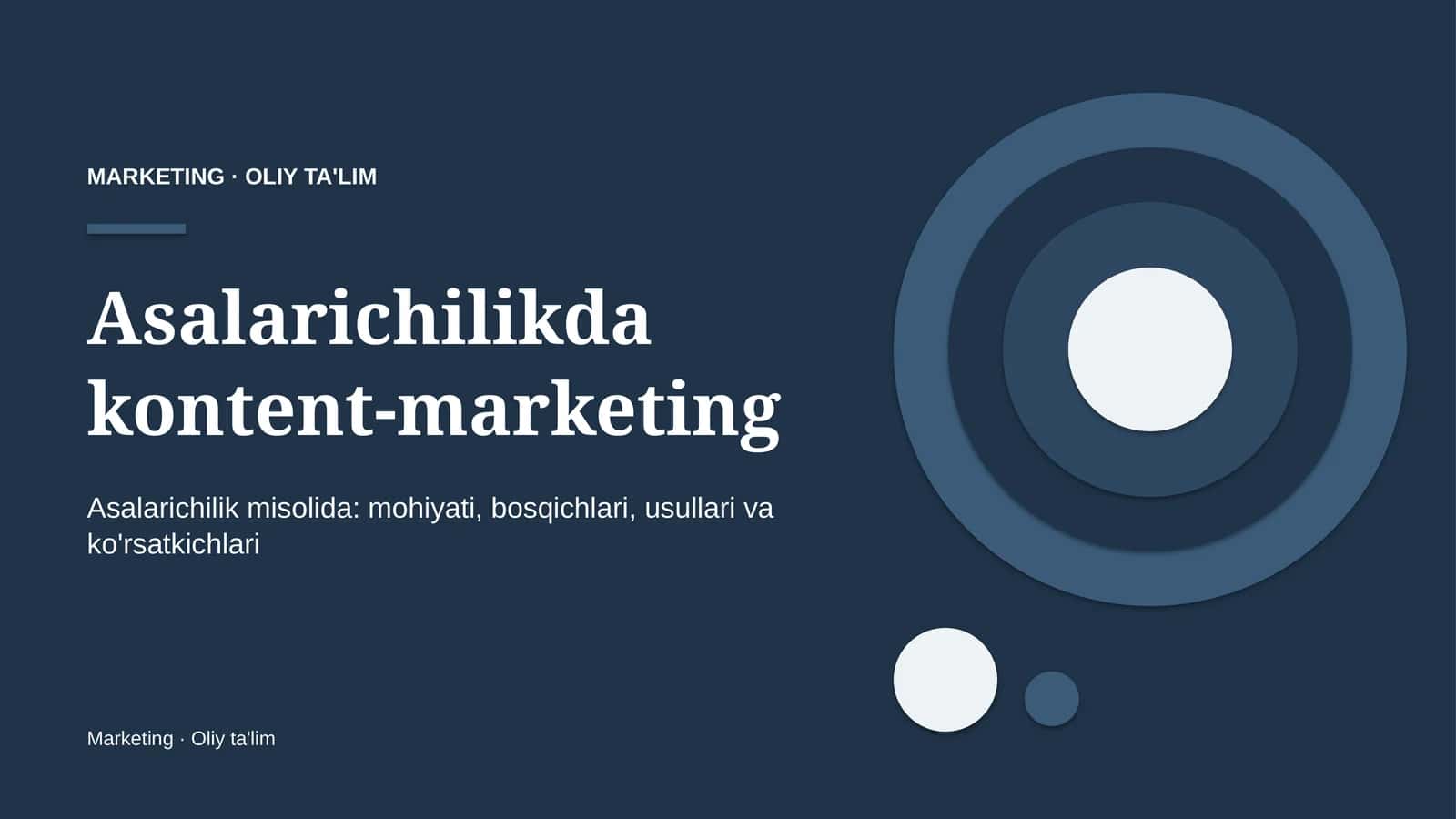 Asalarichilikda kontent-marketing