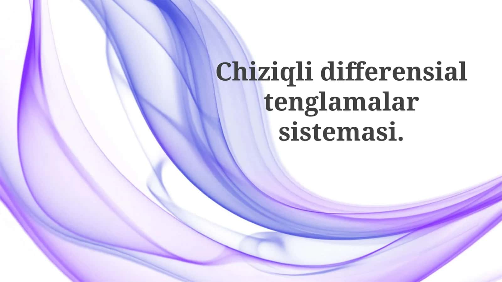 Chiziqli Differensial Tenglamalar Sistemalarining Qo'llanilishi
