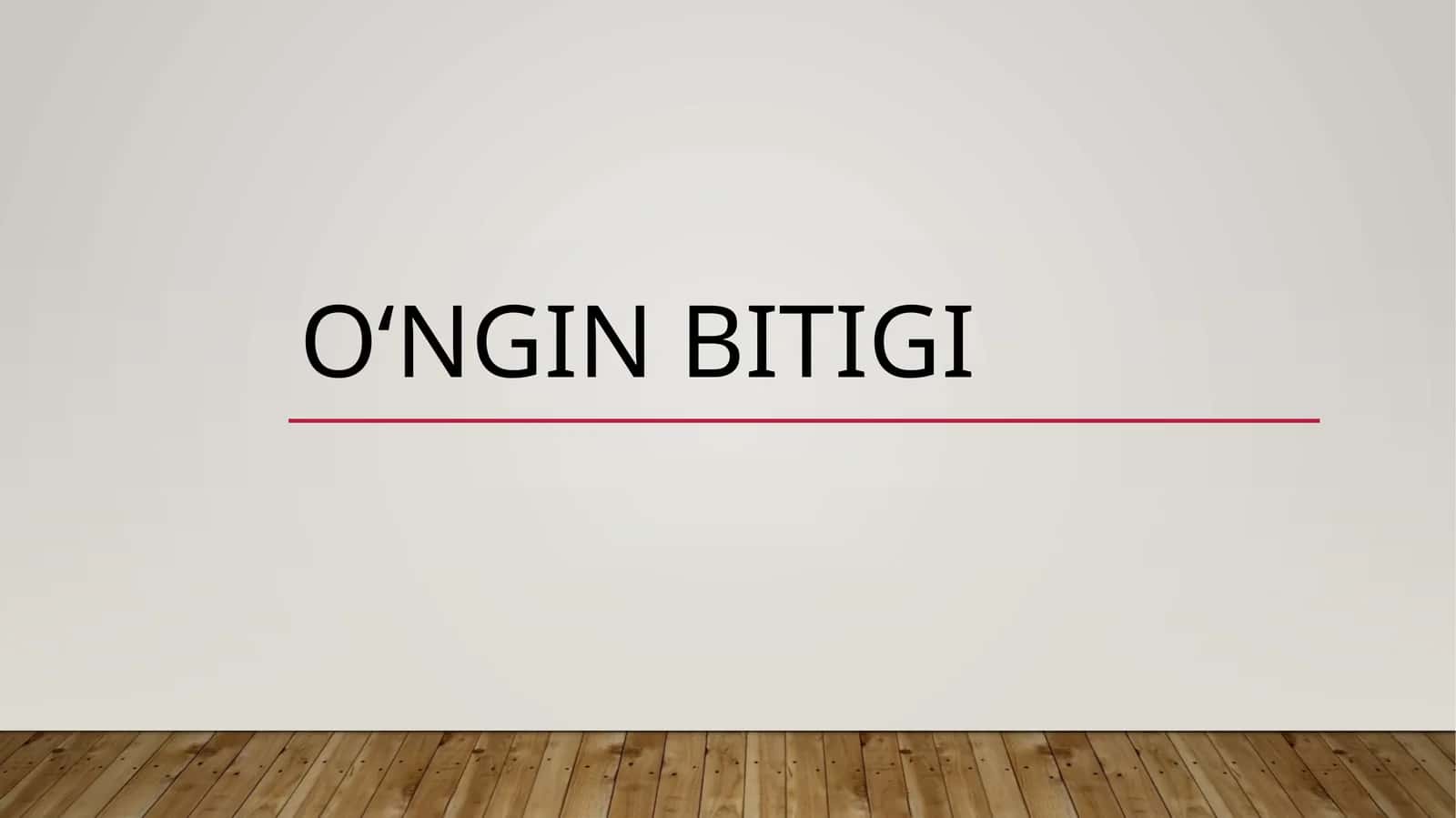 O‘ngin bitigi