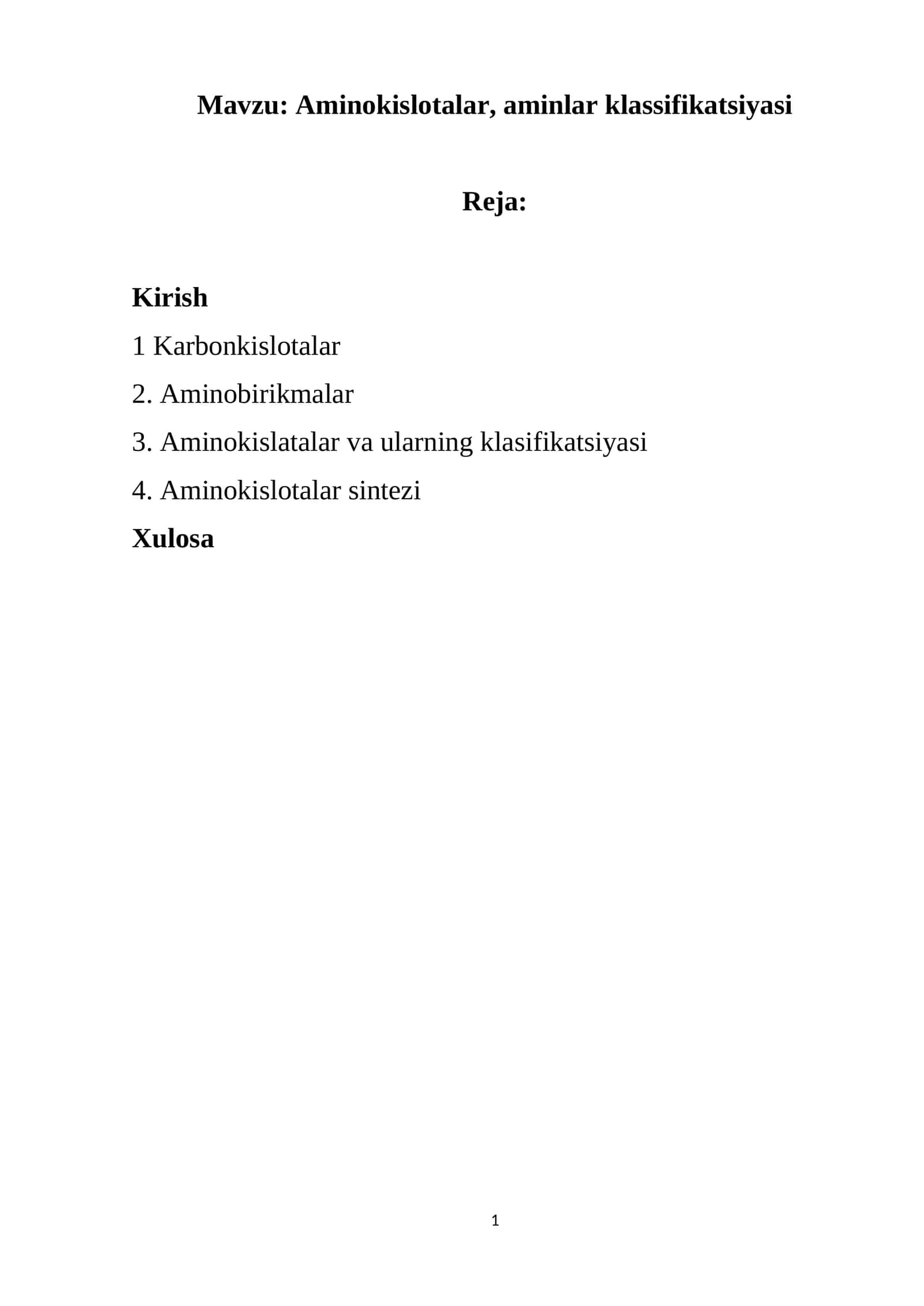 Aminokislotalar, aminlar klassifikatsiyasi