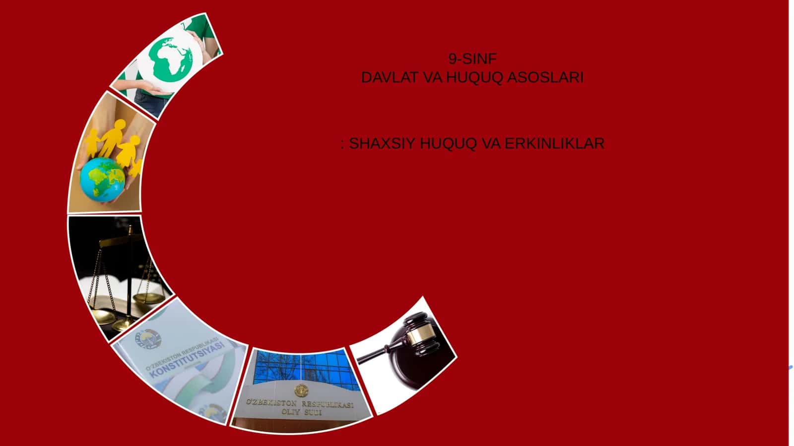 DAVLAT VA HUQUQ ASOSLARI: SHAXSIY HUQUQ VA ERKINLIKLAR