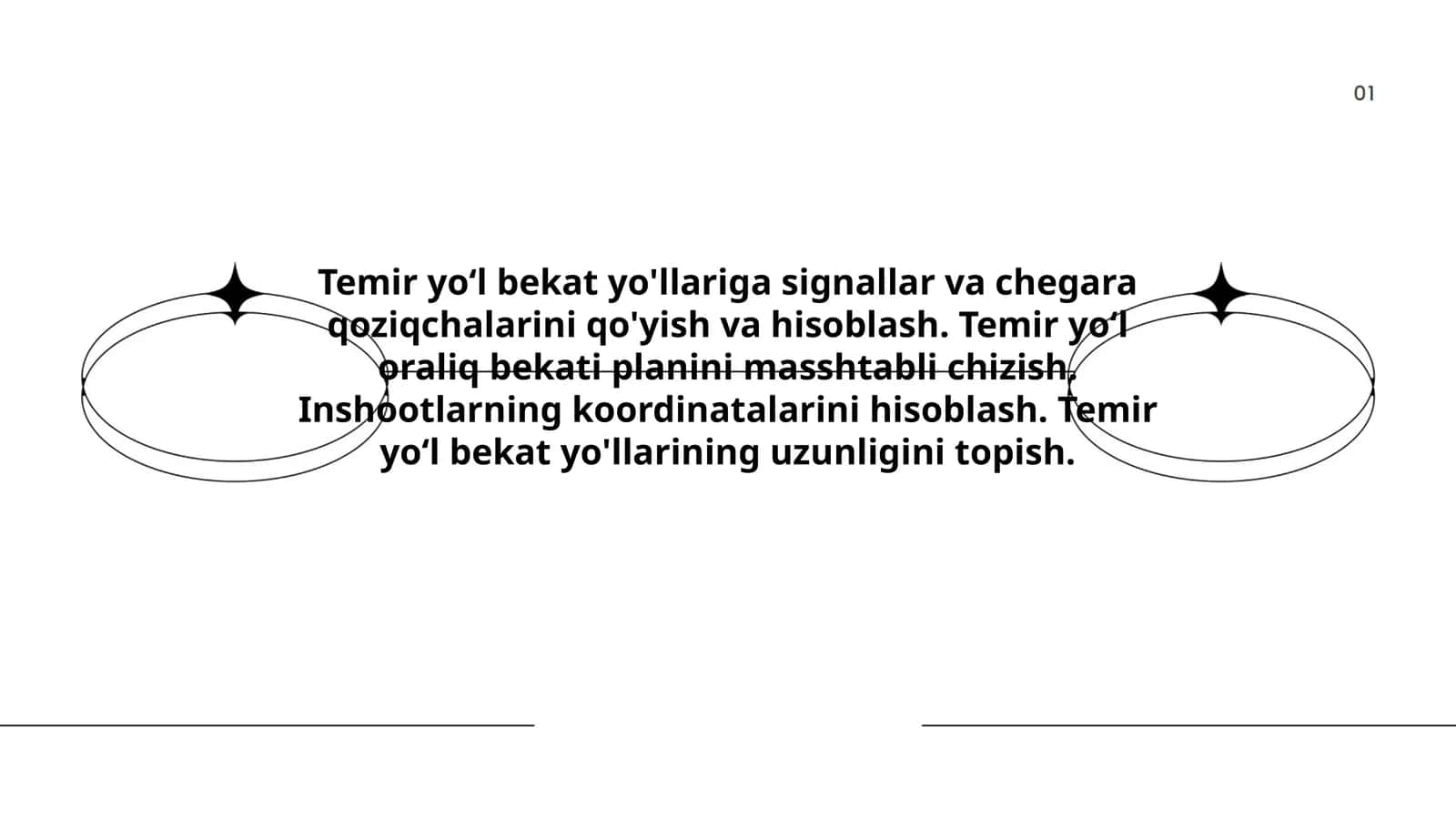 Temir yoʻl bekat yo'llariga signallar va chegara qoziqchalarini qo'yish va hisoblash