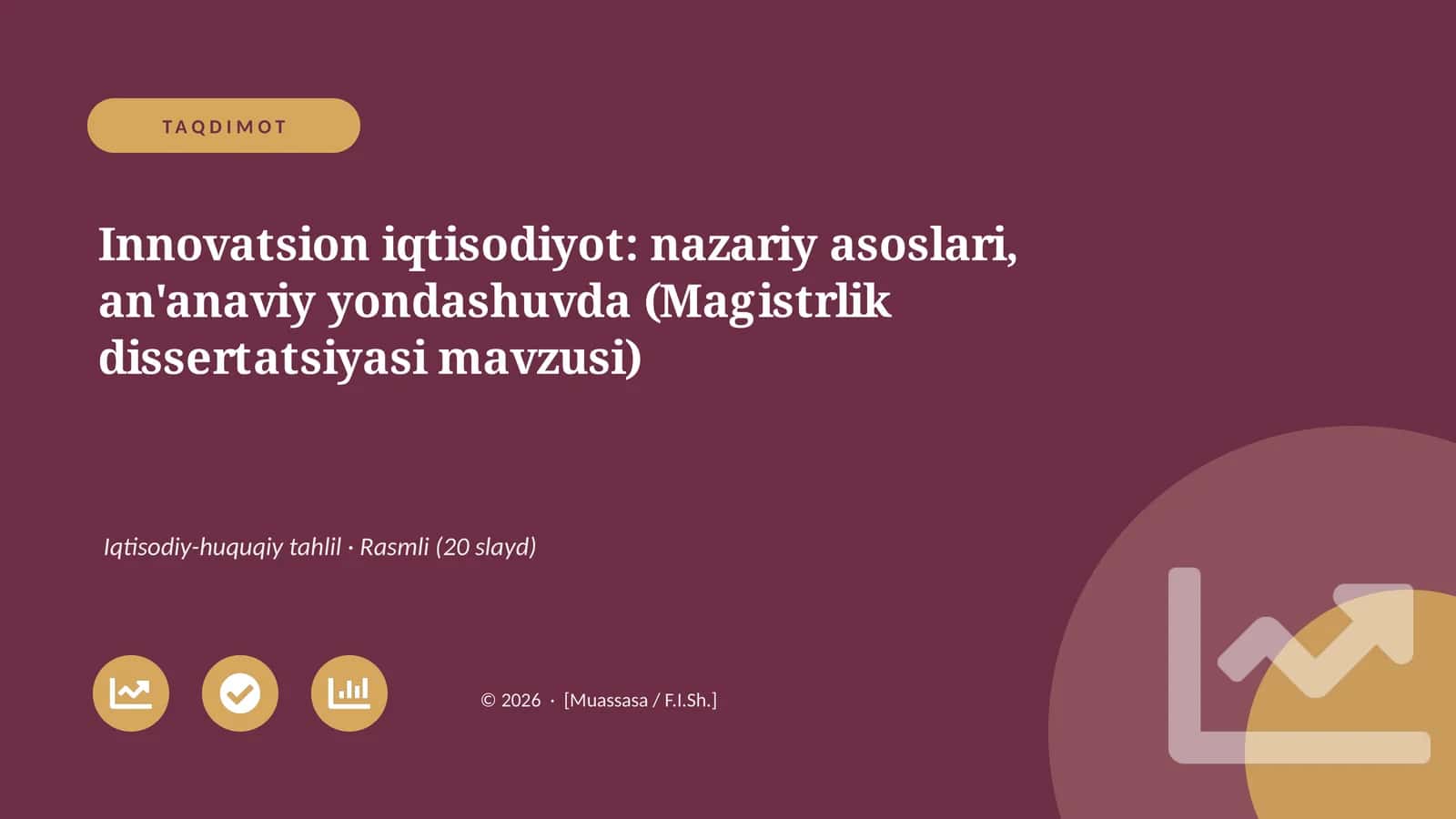 Innovatsion iqtisodiyot: nazariy asoslari, an'anaviy yondashuvda (Magistrlik dissertatsiyasi mavzusi)