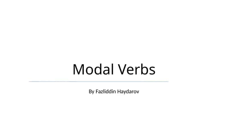 Modal Verbs