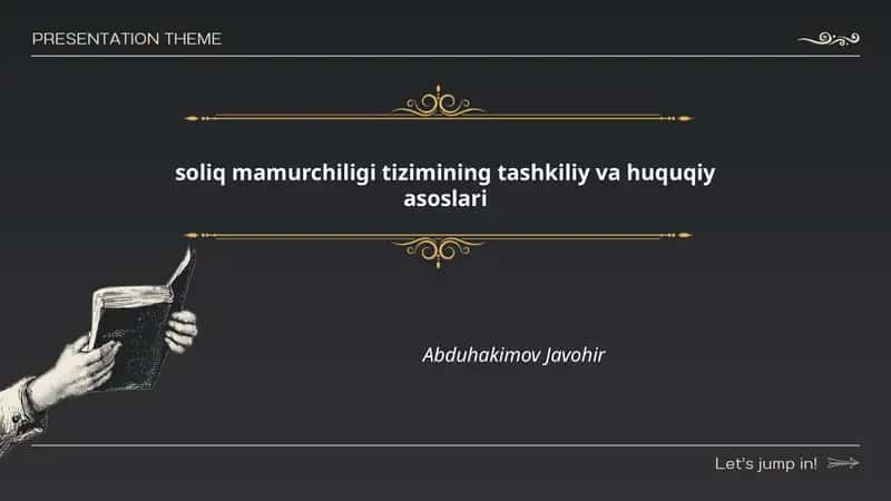 Soliq tizimining huquqiy bazasi