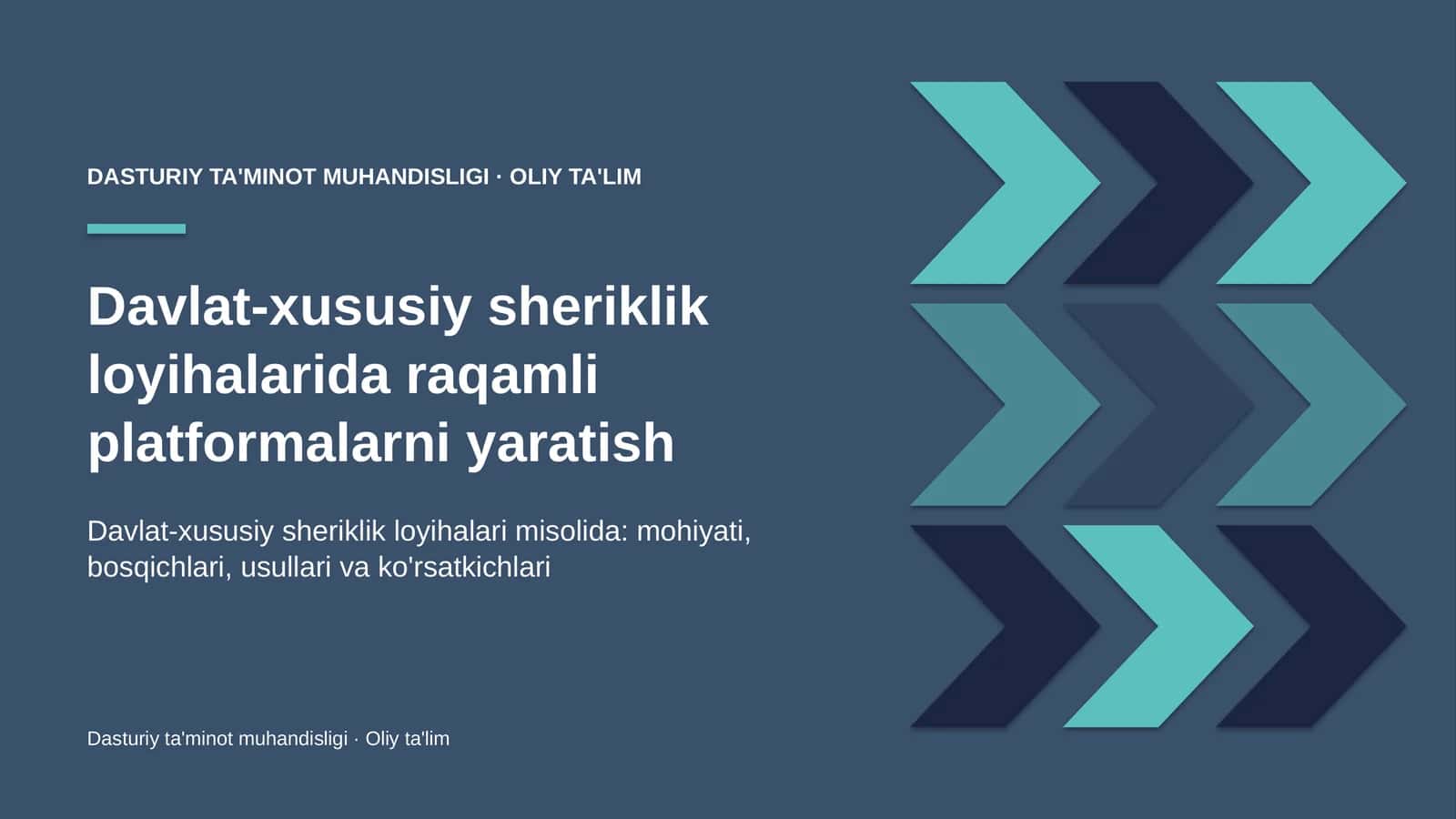 Davlat-xususiy sheriklik loyihalarida raqamli platformalarni yaratish