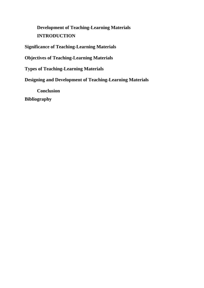 Development of Teaching-Learning Materials