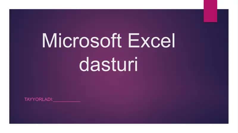 Microsoft Excel dasturi