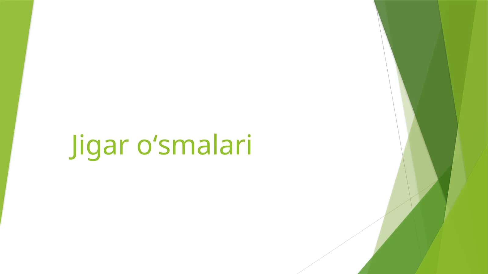 Jigar oʻsmalari.