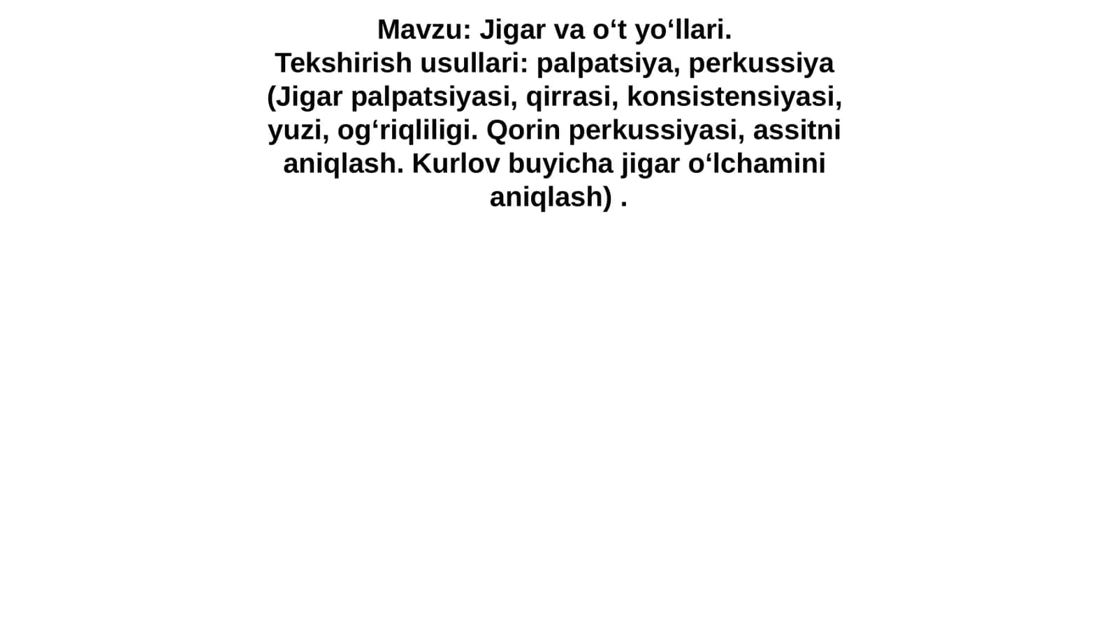 Jigar va o‘t yo‘llari