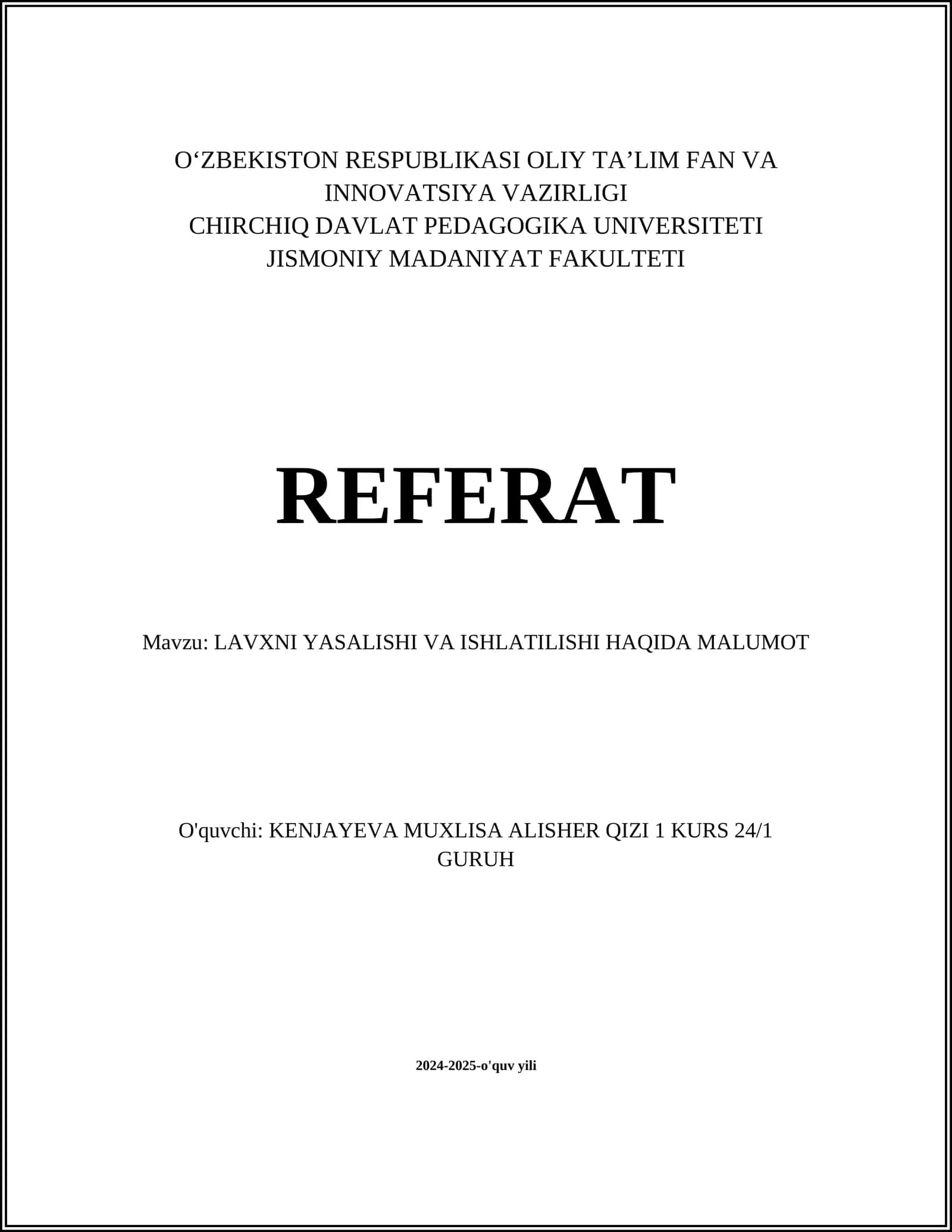 LAVXNI TASVIRLASH TEXNOLOGIYALARI