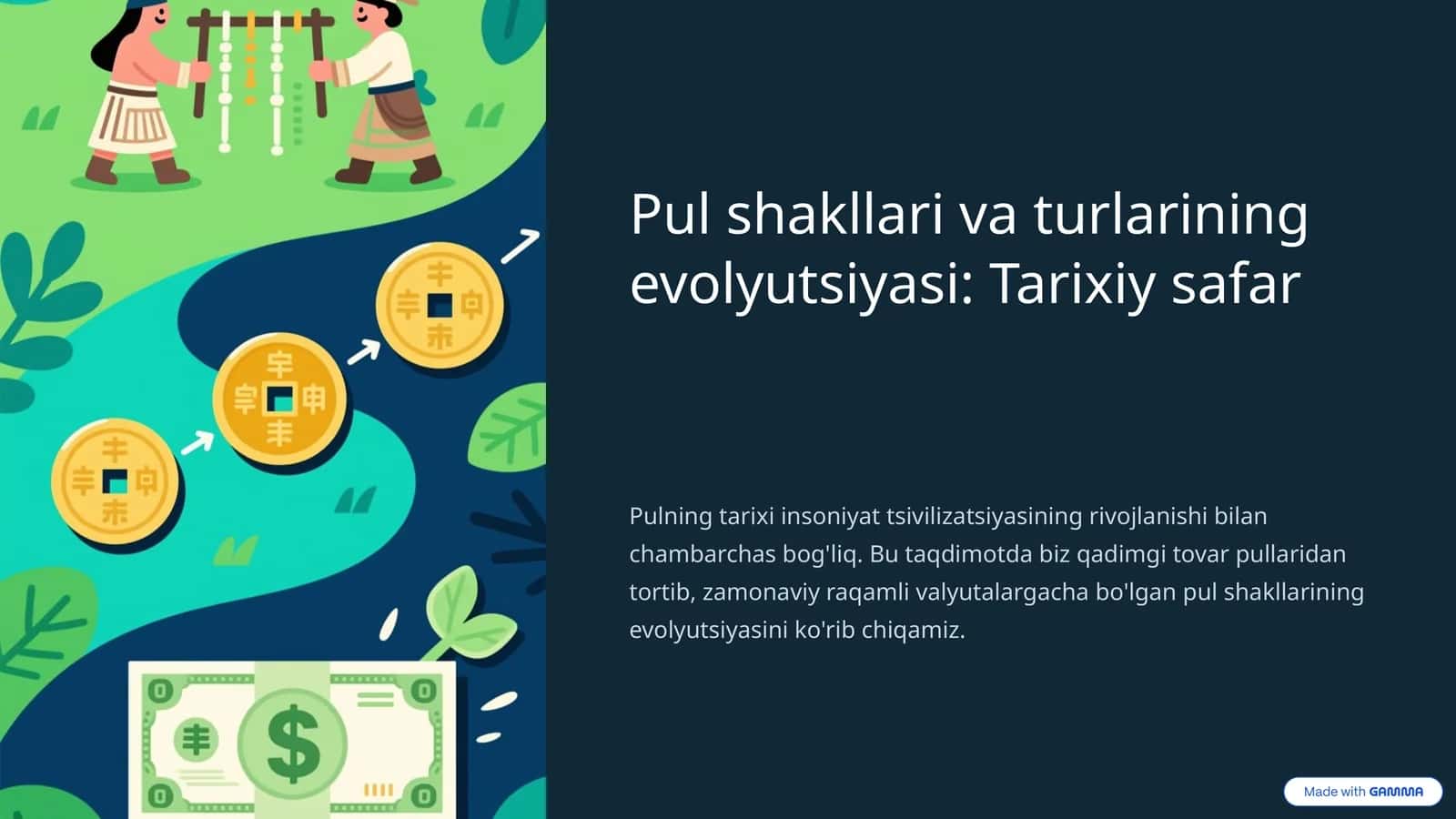Pul shakllari va turlarining evolyutsiyasi: Tarixiy safar