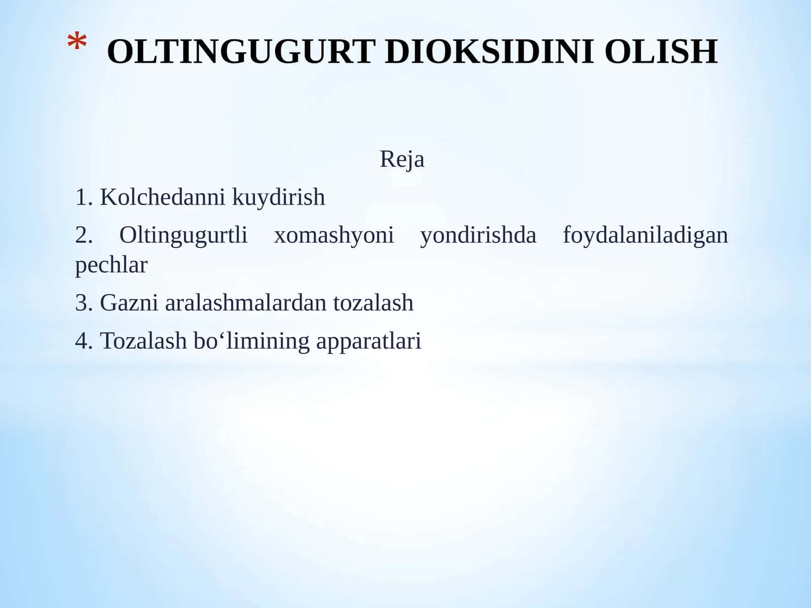 OLTINGUGURT DIOKSIDINI OLISH