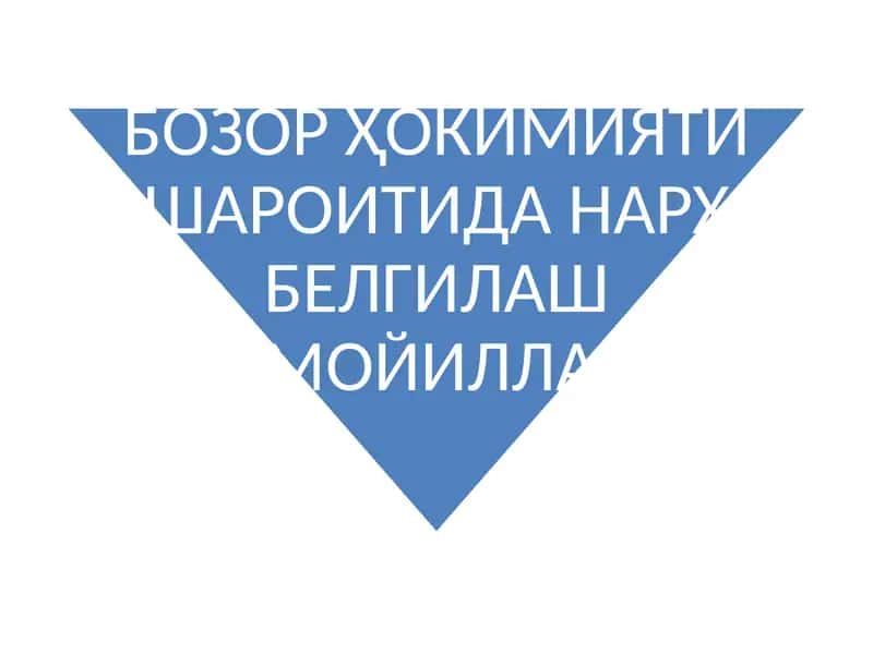 БОЗОР ҲОКИМИЯТИ ШАРОИТИДА НАРХ БЕЛГИЛАШ ТАМОЙИЛЛАРИ