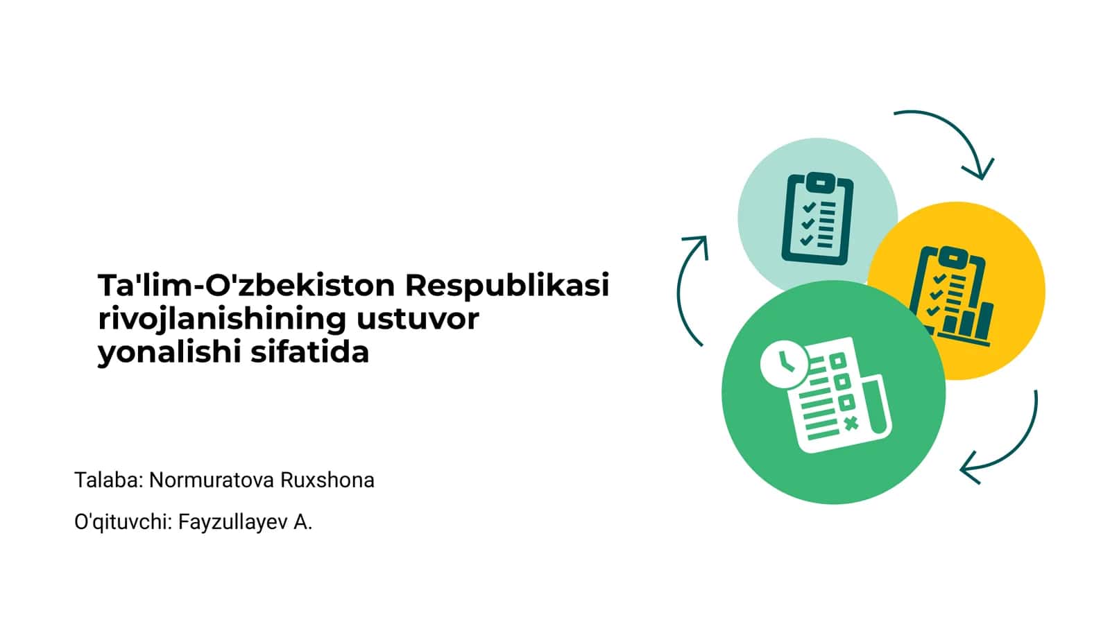Ta'lim-O'zbekiston Respublikasi rivojlanishining ustuvor yonalishi sifatida