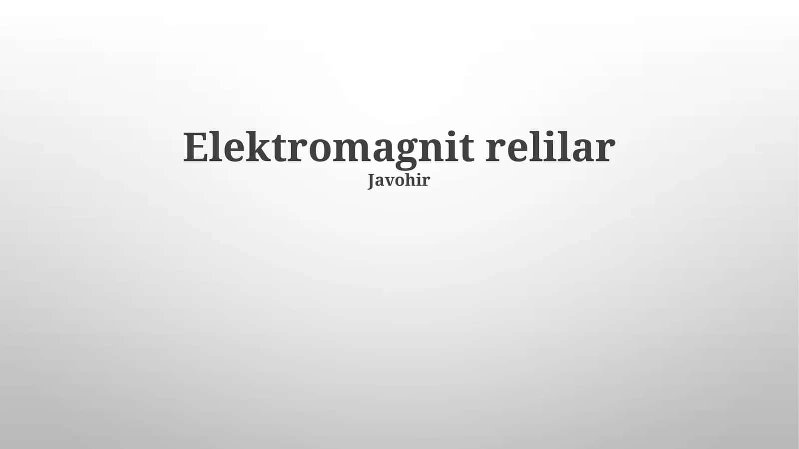 Elektromagnit relilar