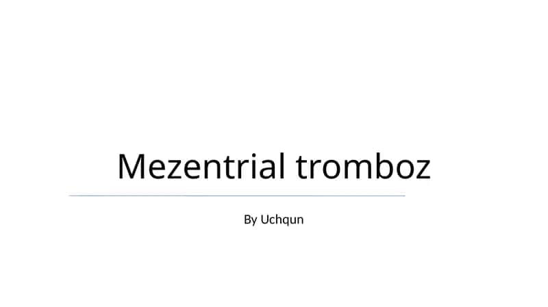 Mezentrial tromboz