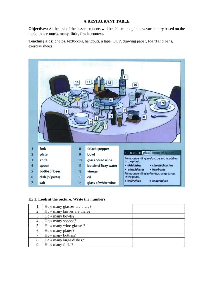 A RESTAURANT TABLE