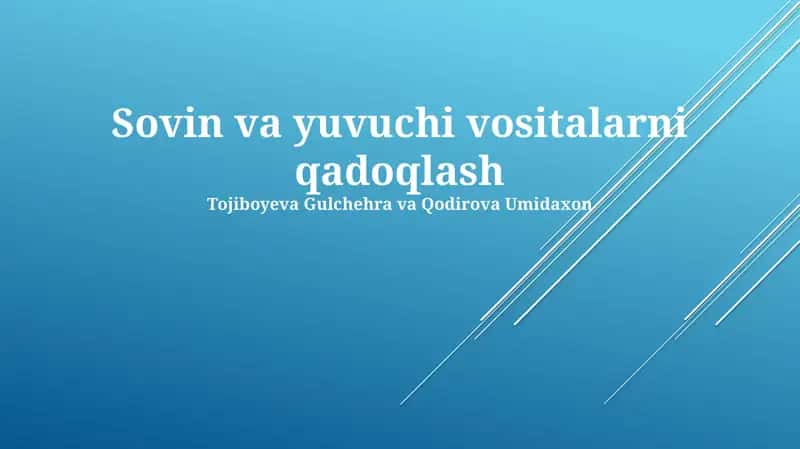 Sovin va yuvuchi vositalarni qadoqlash