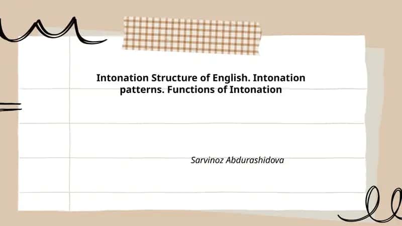 Intonation Structure of English