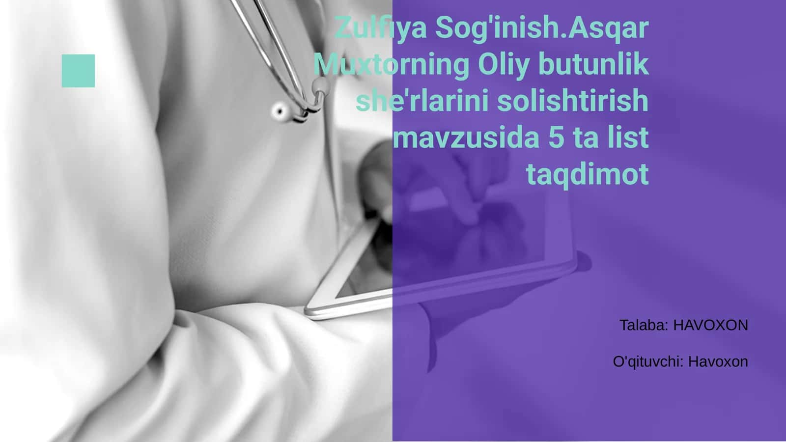 Oliy butunlikning she'rlarini solishtirish