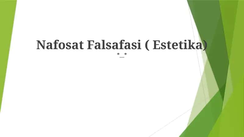 Nafosat Falsafasi (Estetika)