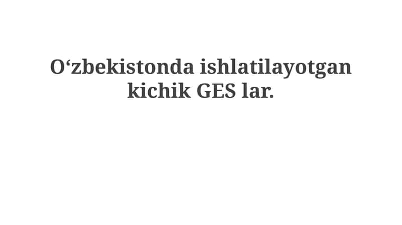 Kichik GESlar
