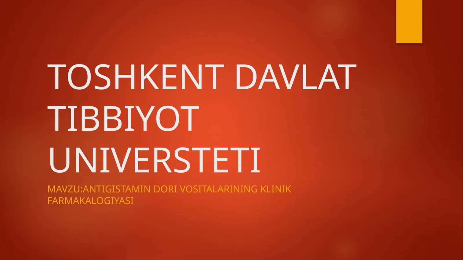 ANTIGISTAMINDORI VOSITALARINING KLINIK FARMAKALOGIYASI